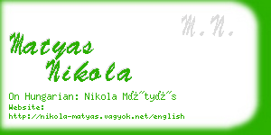 matyas nikola business card